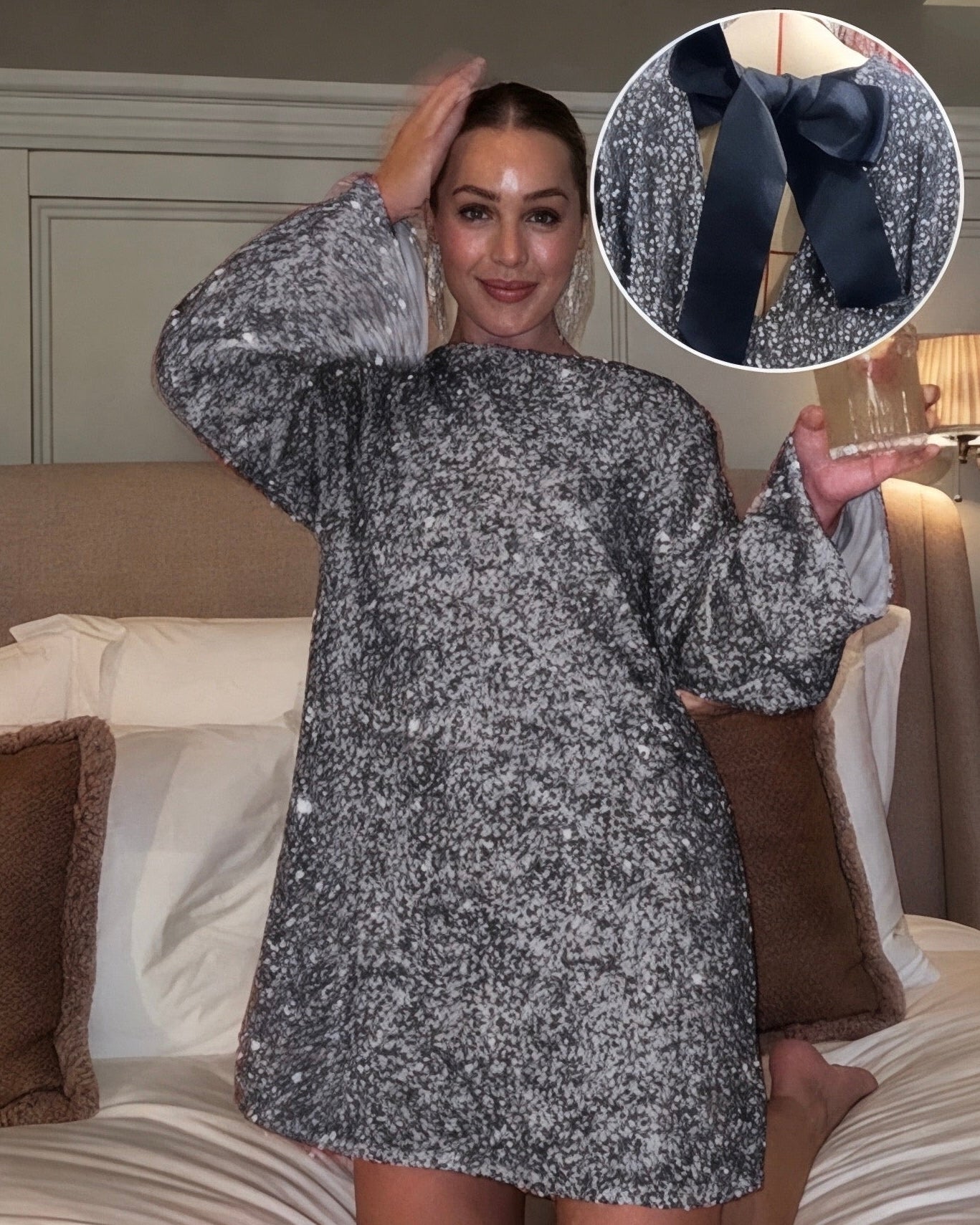 Lila | Chic Sparkle Dress with Bow