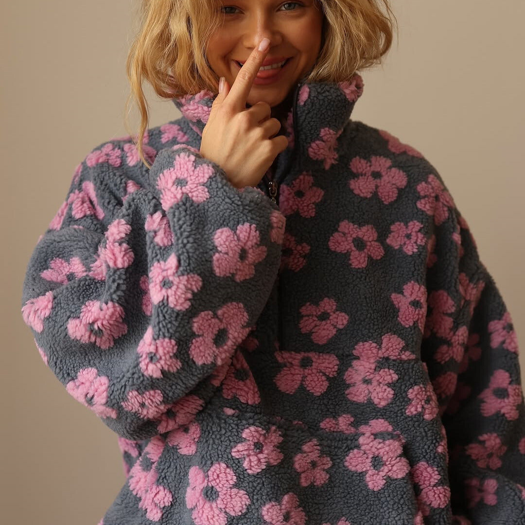Modevera| Floral Fleece Jumper