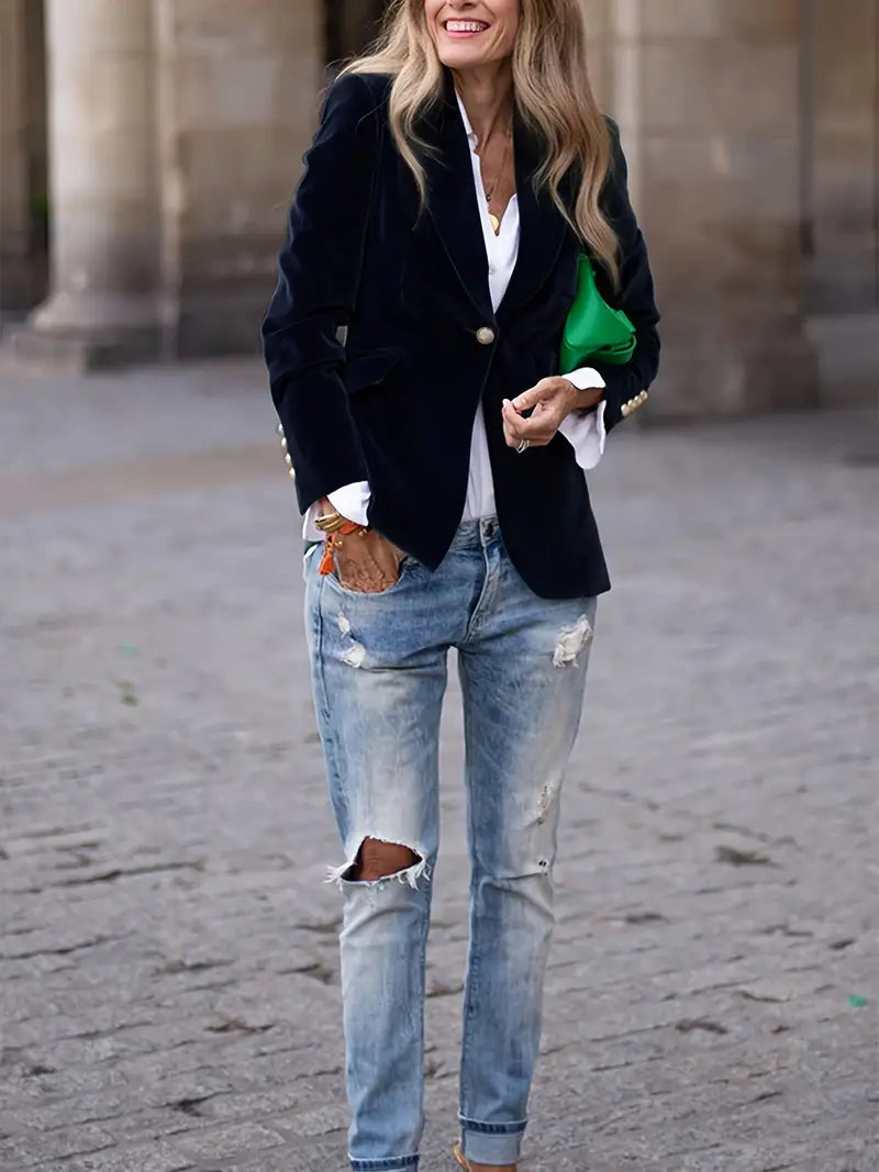 Olivia | Chic Velvet Blazer