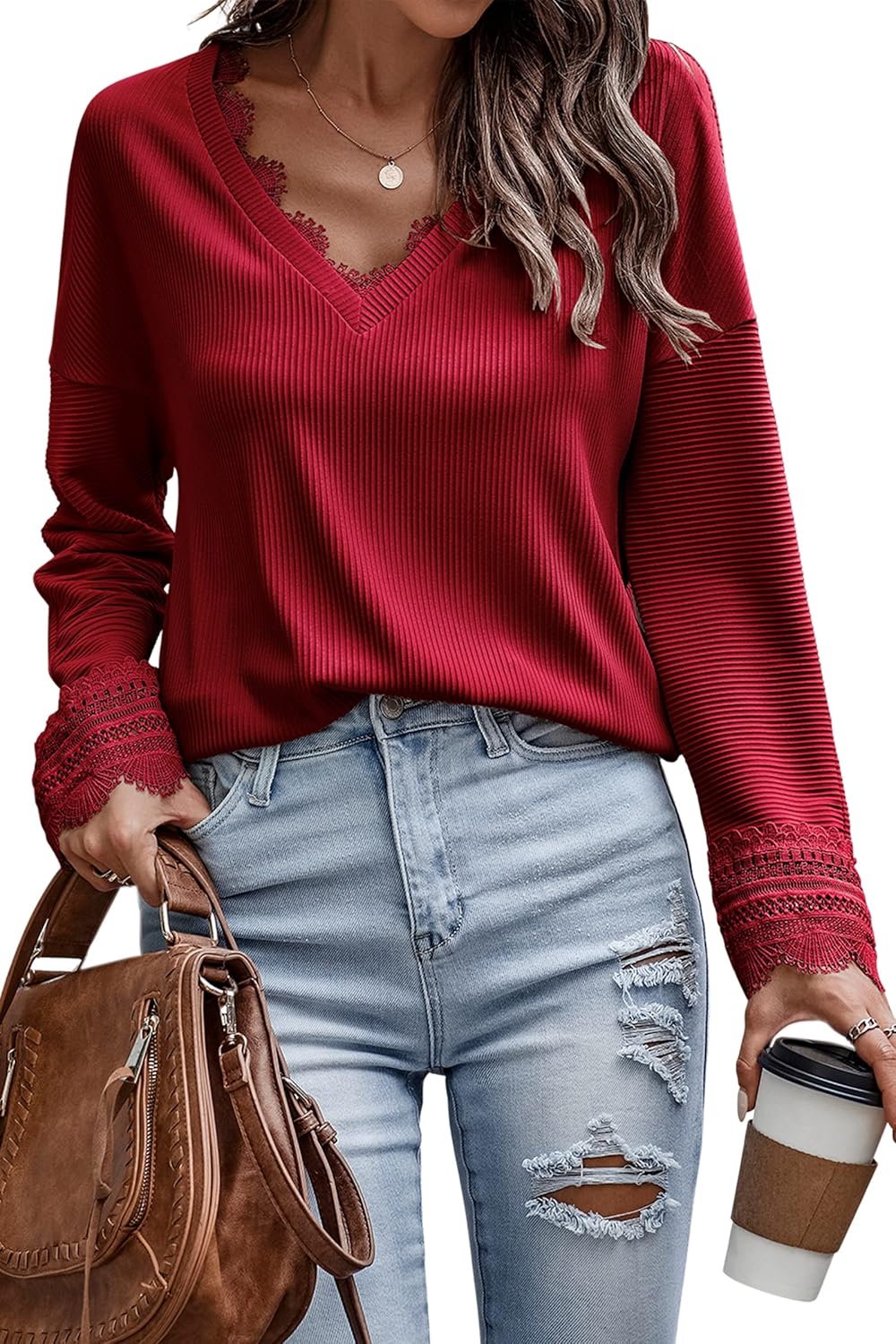 Ava | Chic V-Neck Long-Sleeve Knit Sweater