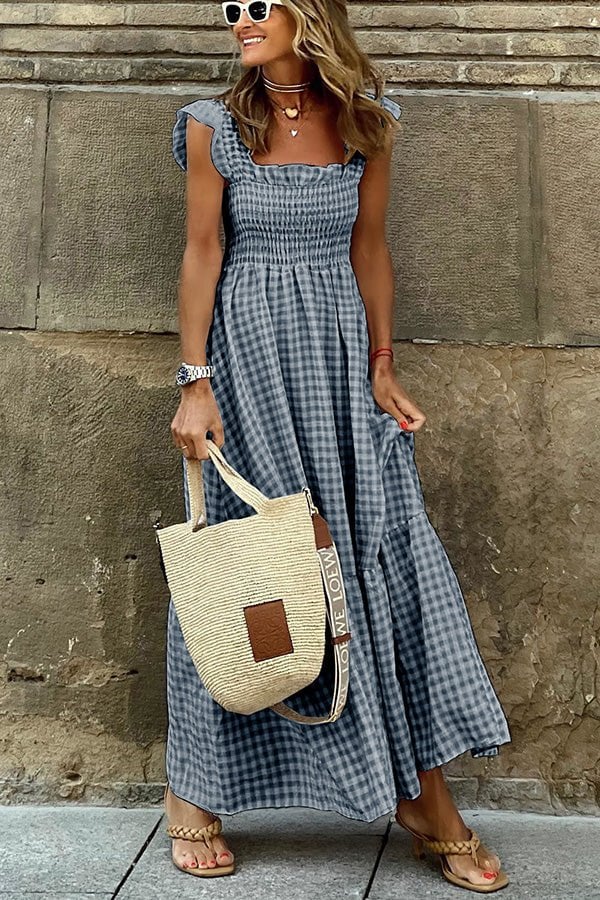 Emma | Chic Plaid Maxi Dress