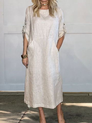Sophie | Stylish Linen Dress with Pockets