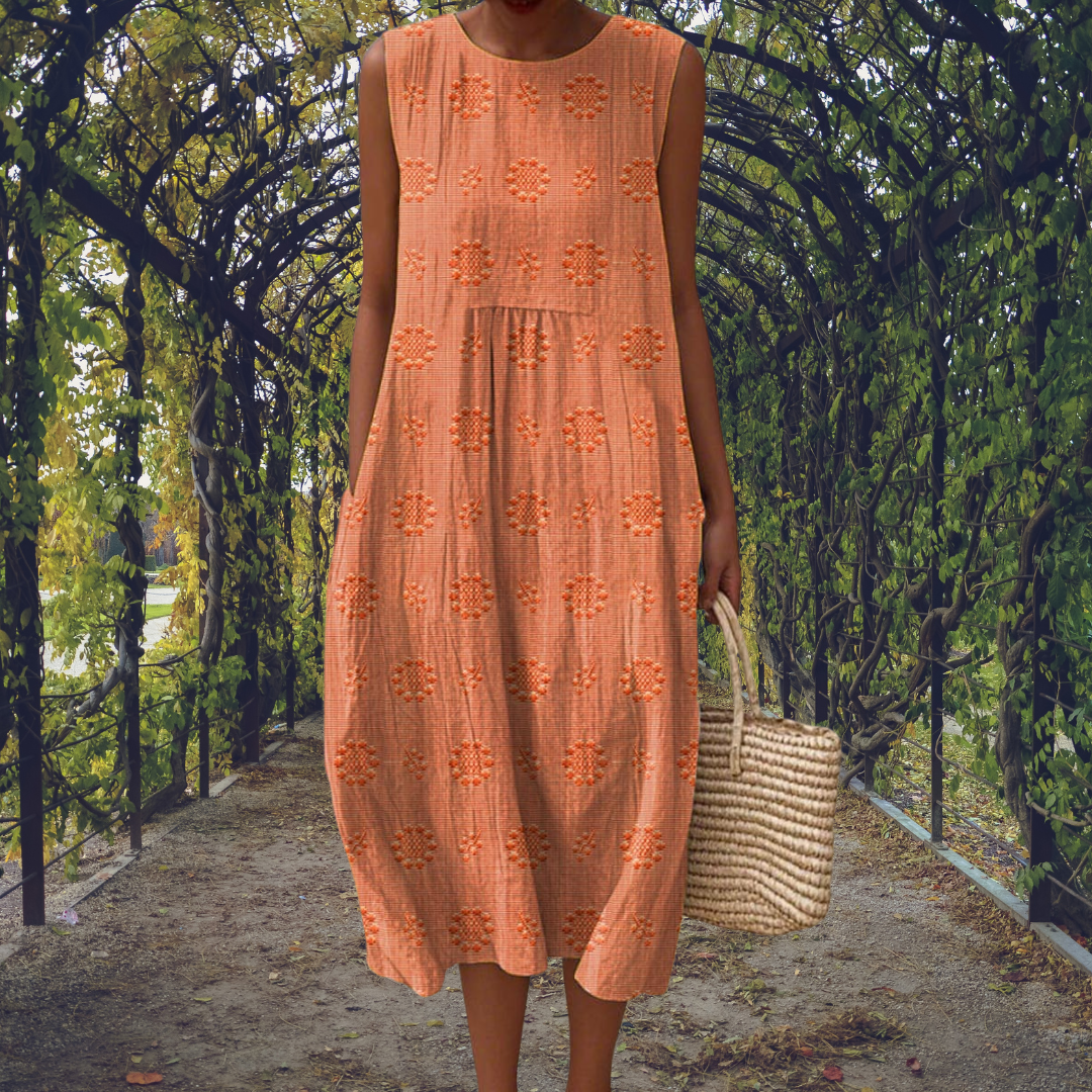 Amelina | Sleeveless Midi Dress with Pockets