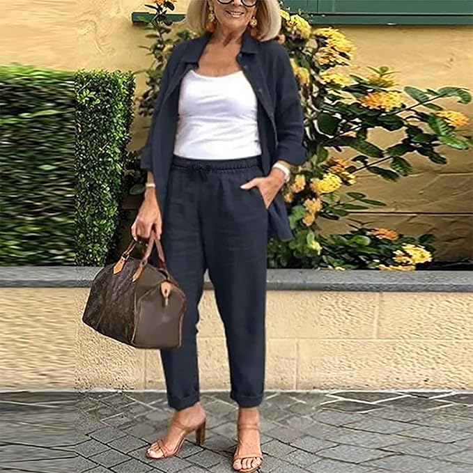 Scarlett | Cozy Long Sleeve Blouse and Pants Ensemble