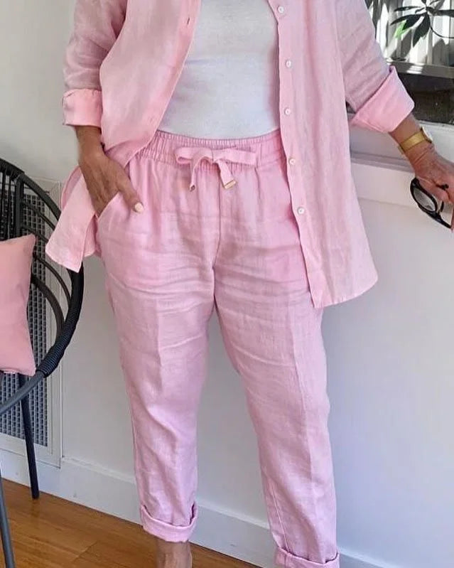 Scarlett | Cozy Long Sleeve Blouse and Pants Ensemble