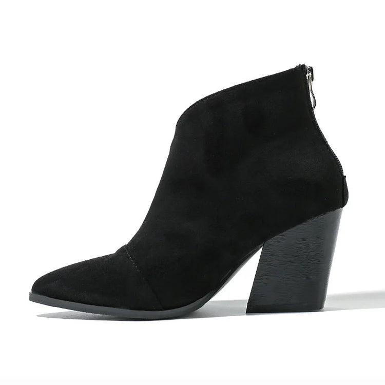 POINTED ANKLE BOOT WITH SUEDE EFFECT |