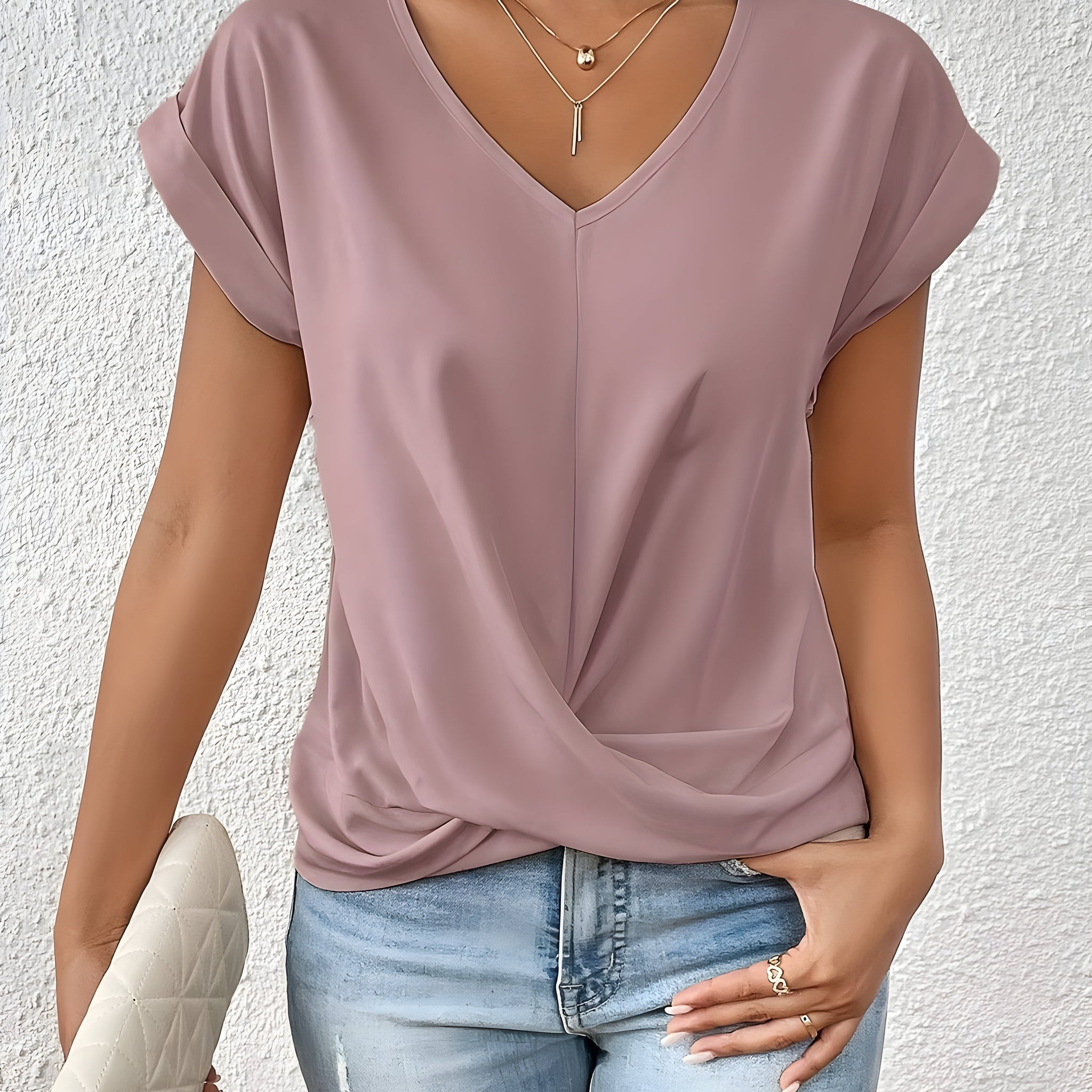 Kathrina | Twist Front V-Neck Top