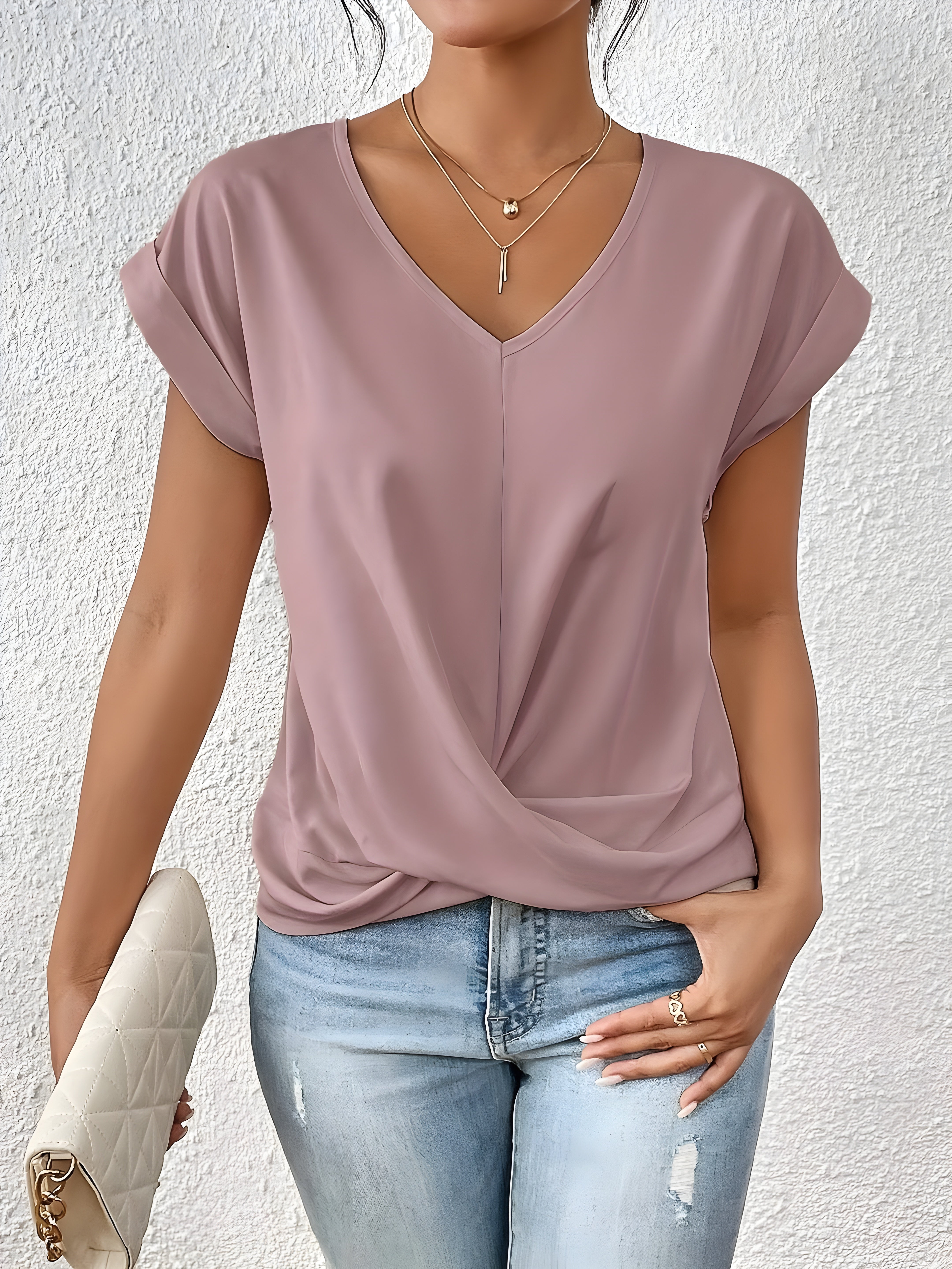 Kathrina | Twist Front V-Neck Top