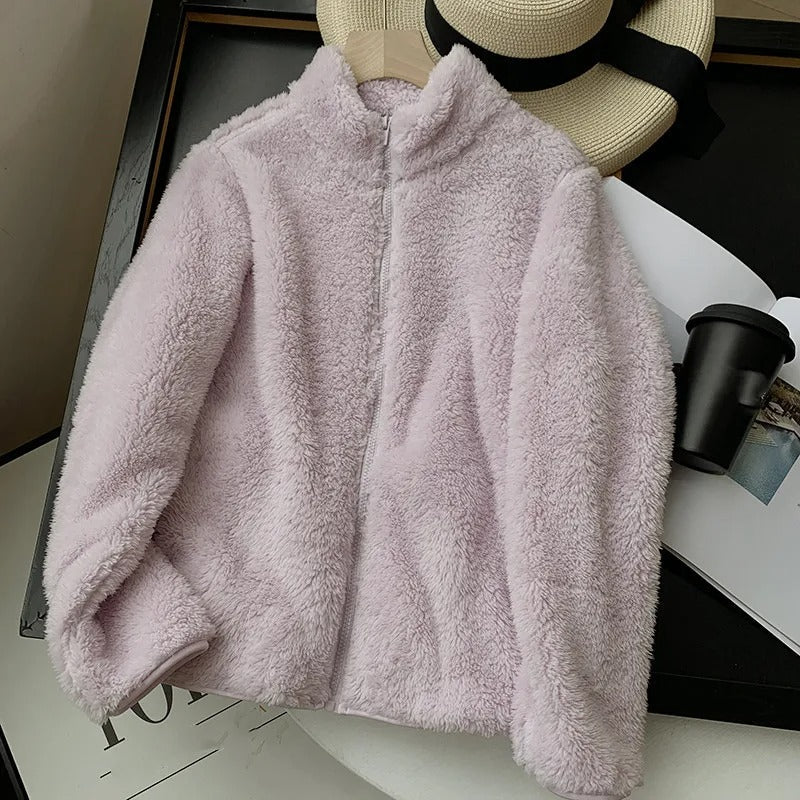 Riley | Snuggly Teddy Coat with Zip Closure