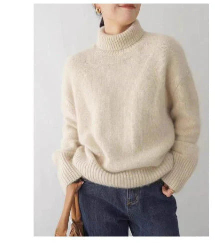 Kayla | High Collar Loose Knitted Sweater