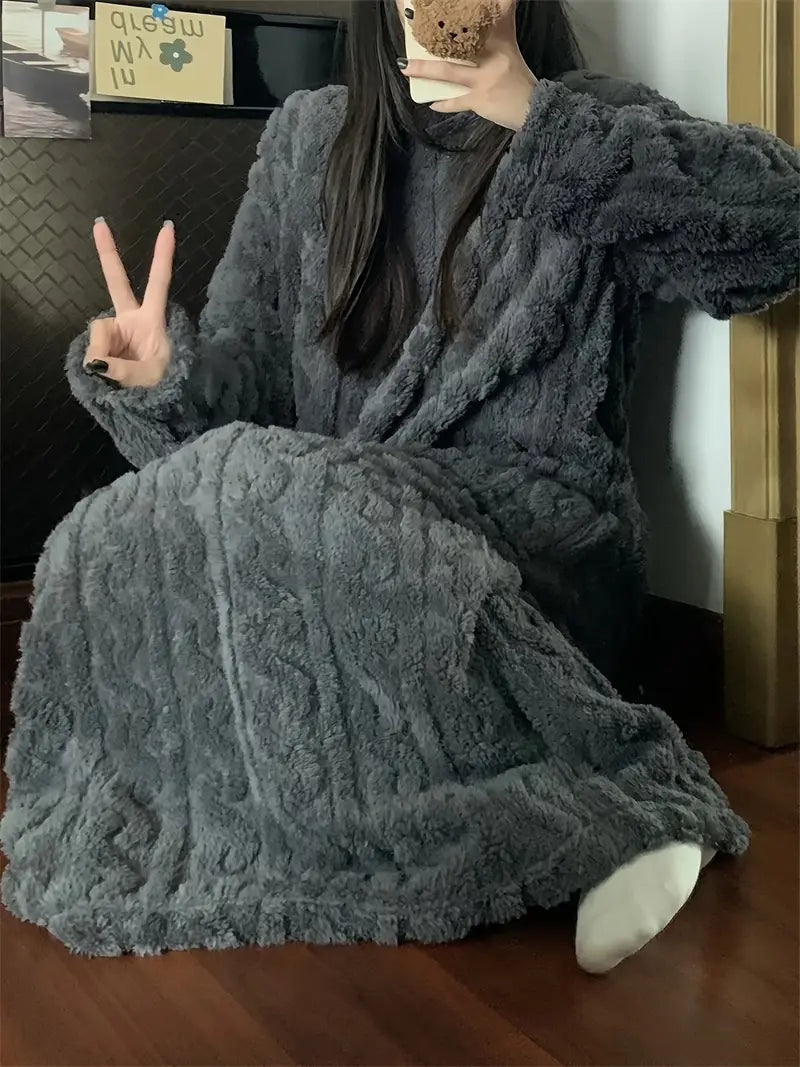 Abigail | Cozy Jacquard Fleece Winter Dress