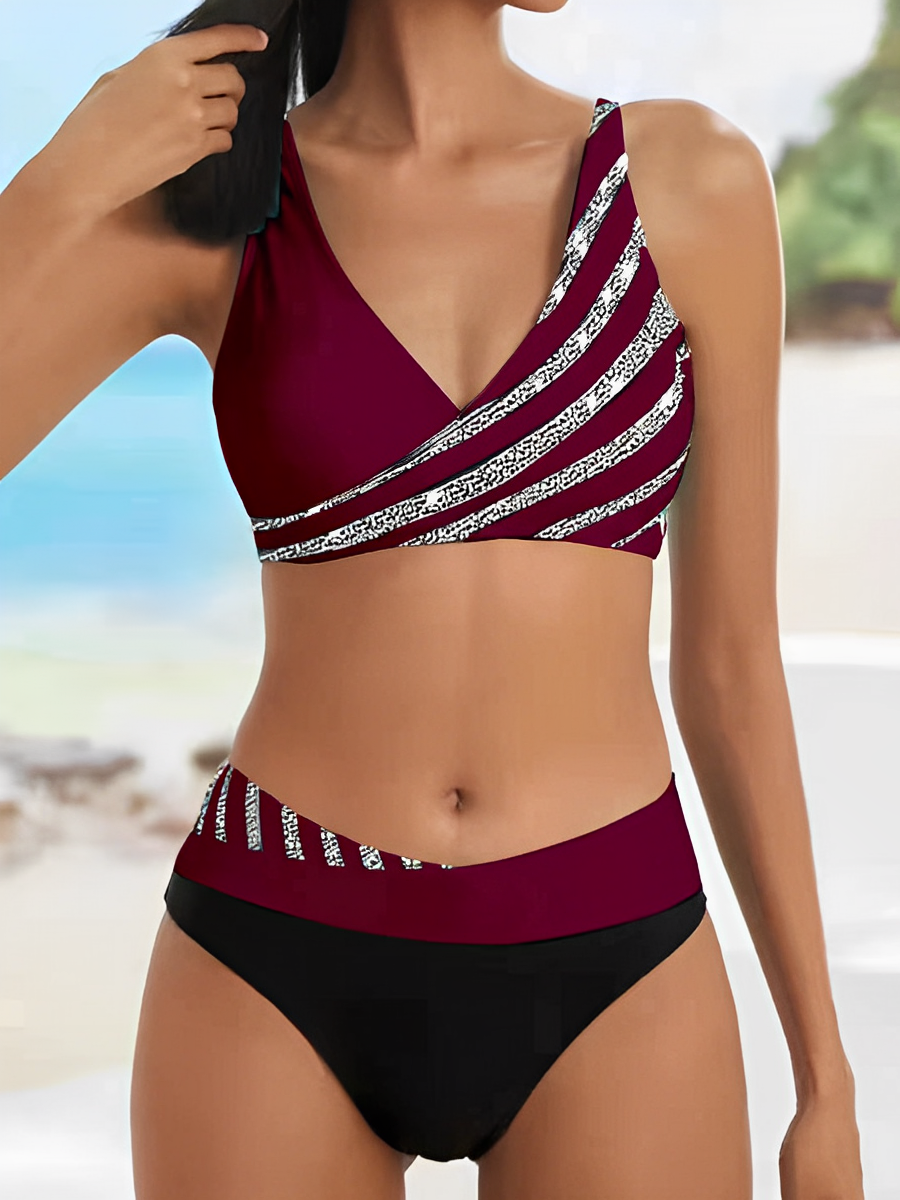 Charlotte | Striking Striped Bikini Set