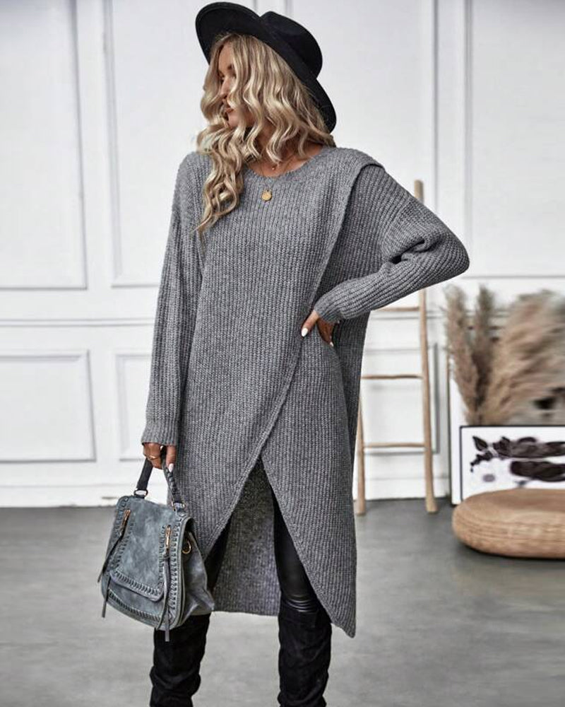 Addison | Cozy Asymmetrical Sweater Dress