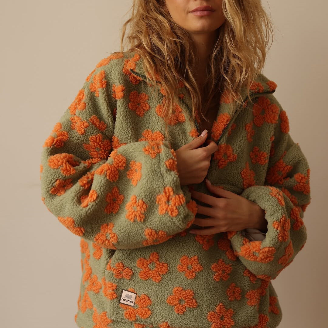 Modevera| Floral Fleece Jumper
