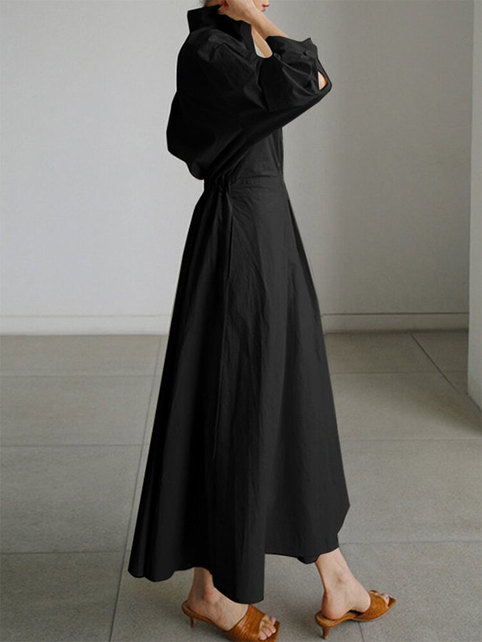 Vanessa | Elegant Black Shirt Dress