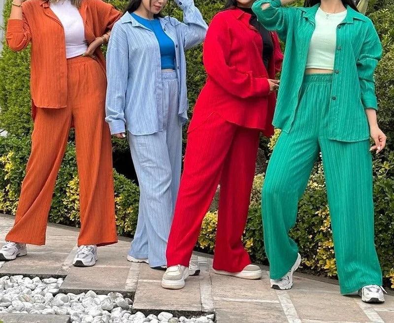 Ava | Chic Chiffon Monochrome Ensemble