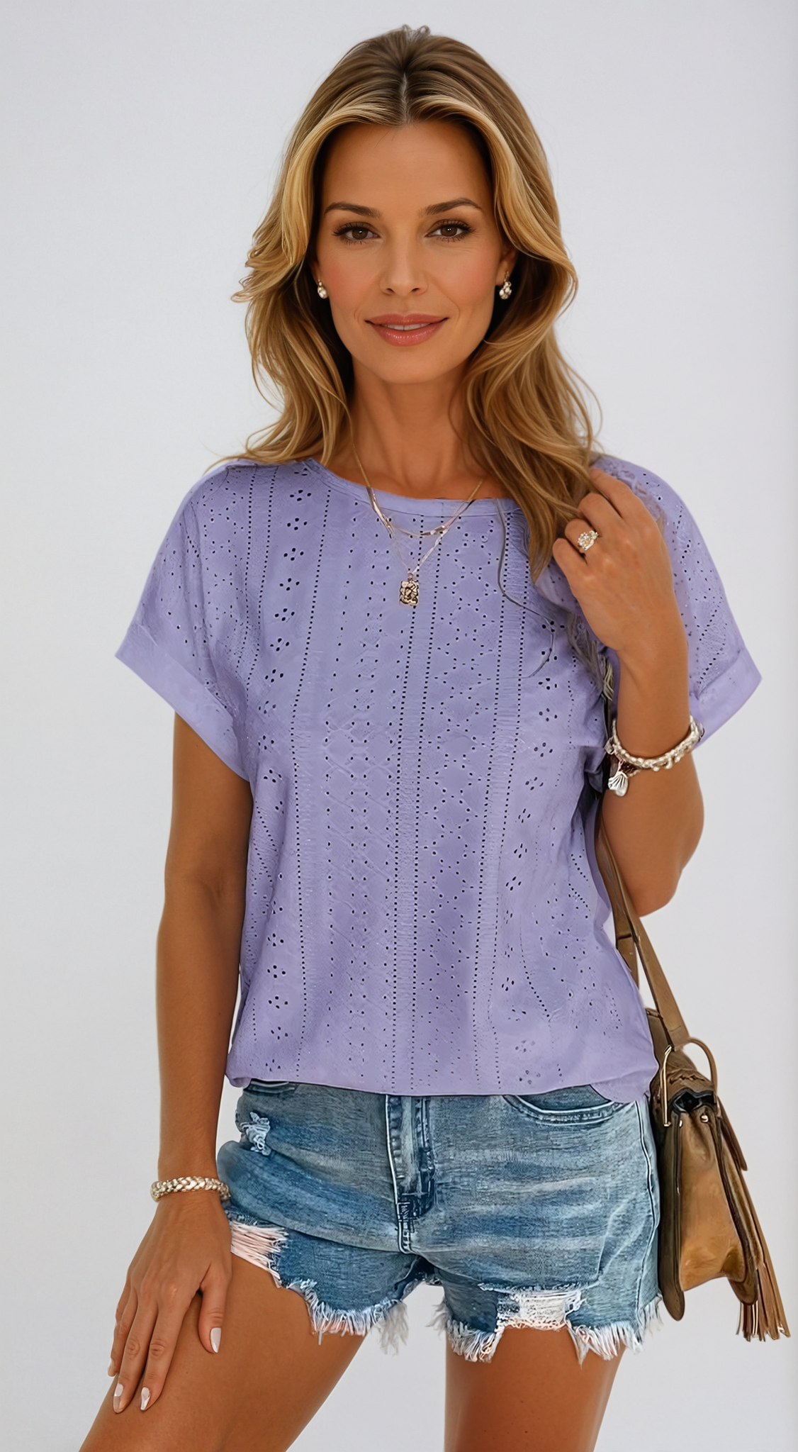 Sarah | Chic Eyelet Blouse