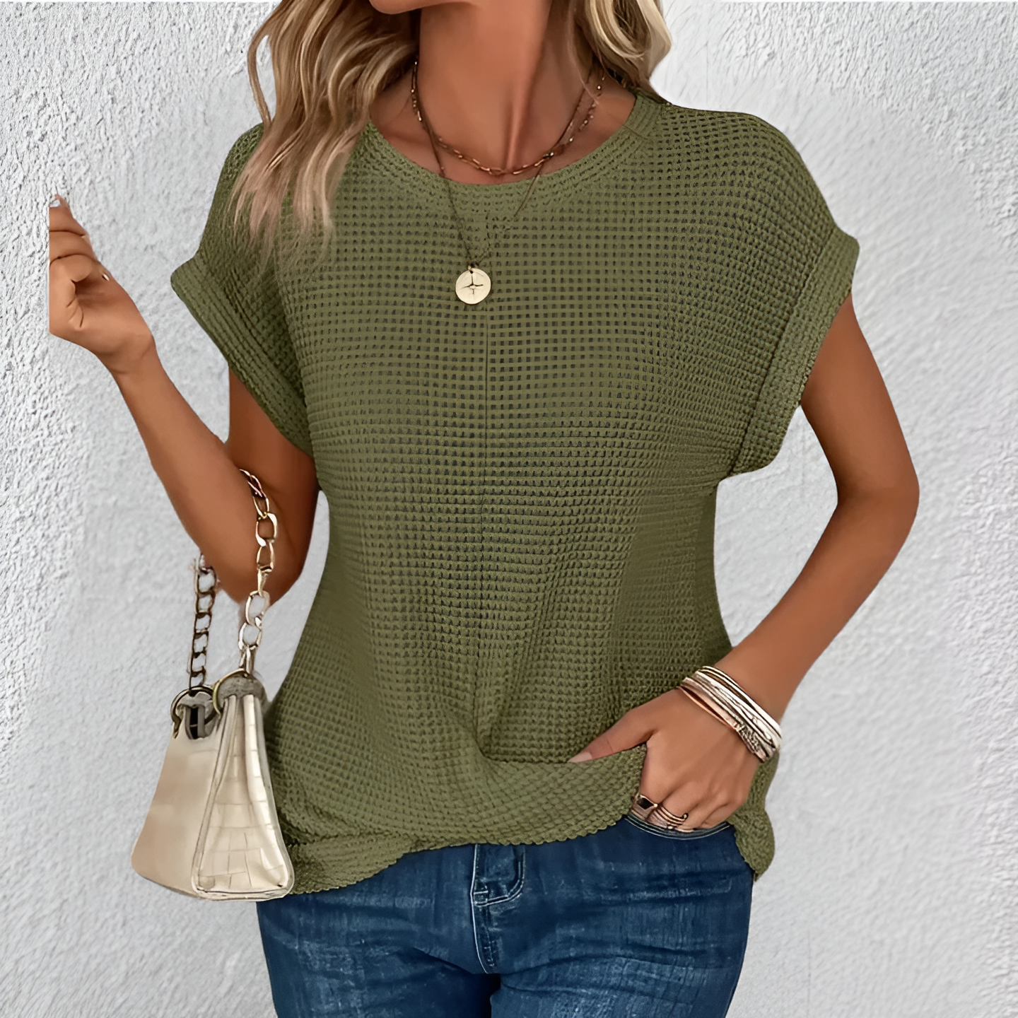 Luna | Flattering Tummy-Control Waffle-Knit Top