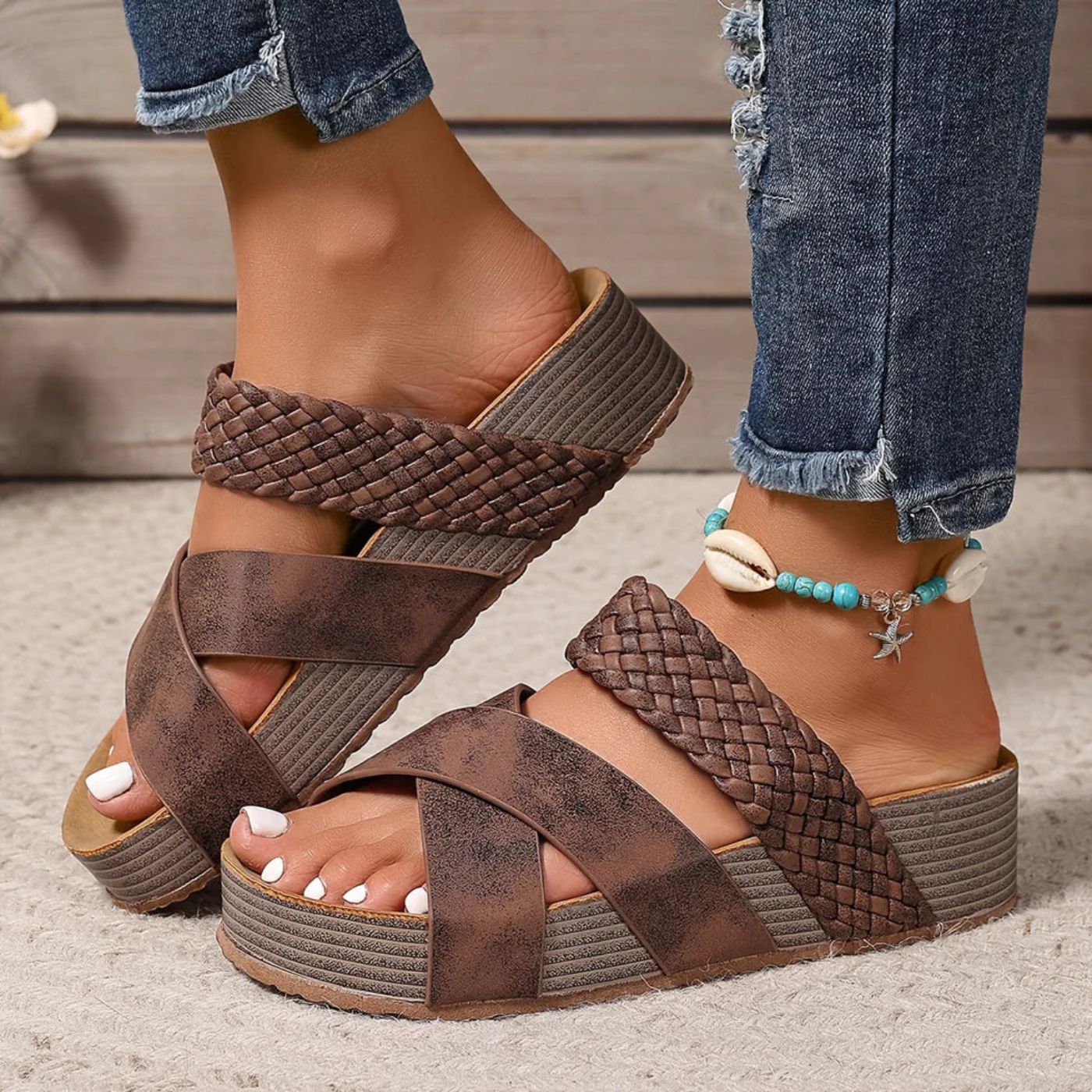Abigail | Orthopedic Leather Strap Sandals
