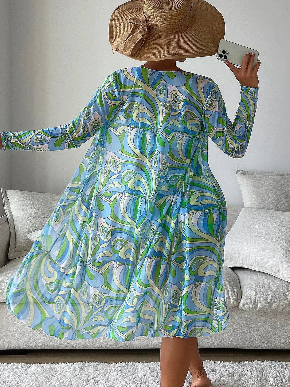 Avery | Stylish High-Waist Bikini Set with Matching Cover-Up