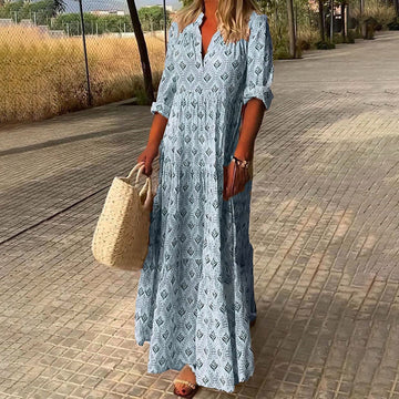 Mia | Bohemian V-Neck Maxi Dress