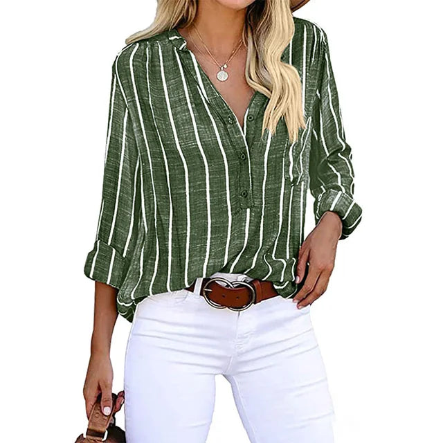 Maddie | Striped Button-Up Shirt