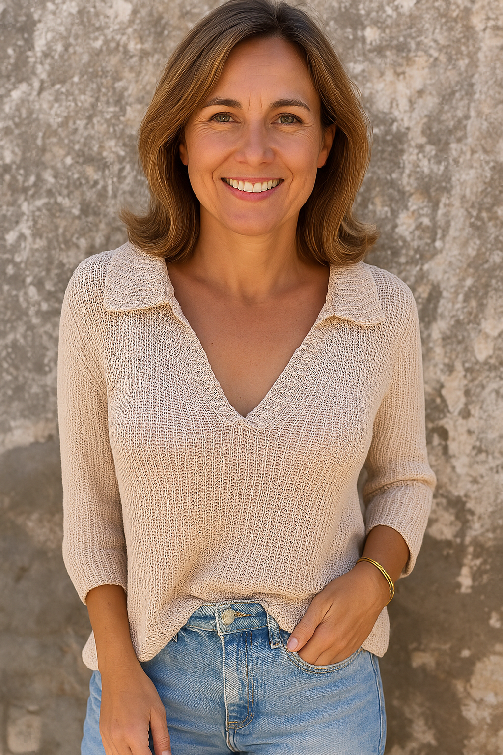 Louane | Casual V-neck T-shirt | combining elegance and comfort