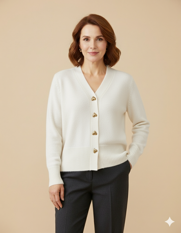 Chasie | Elegant Heart Button Cardigan