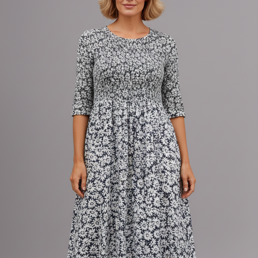 Violethia | Elegant Midi Dress