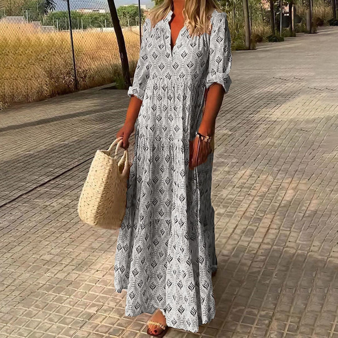 Mia | Bohemian V-Neck Maxi Dress
