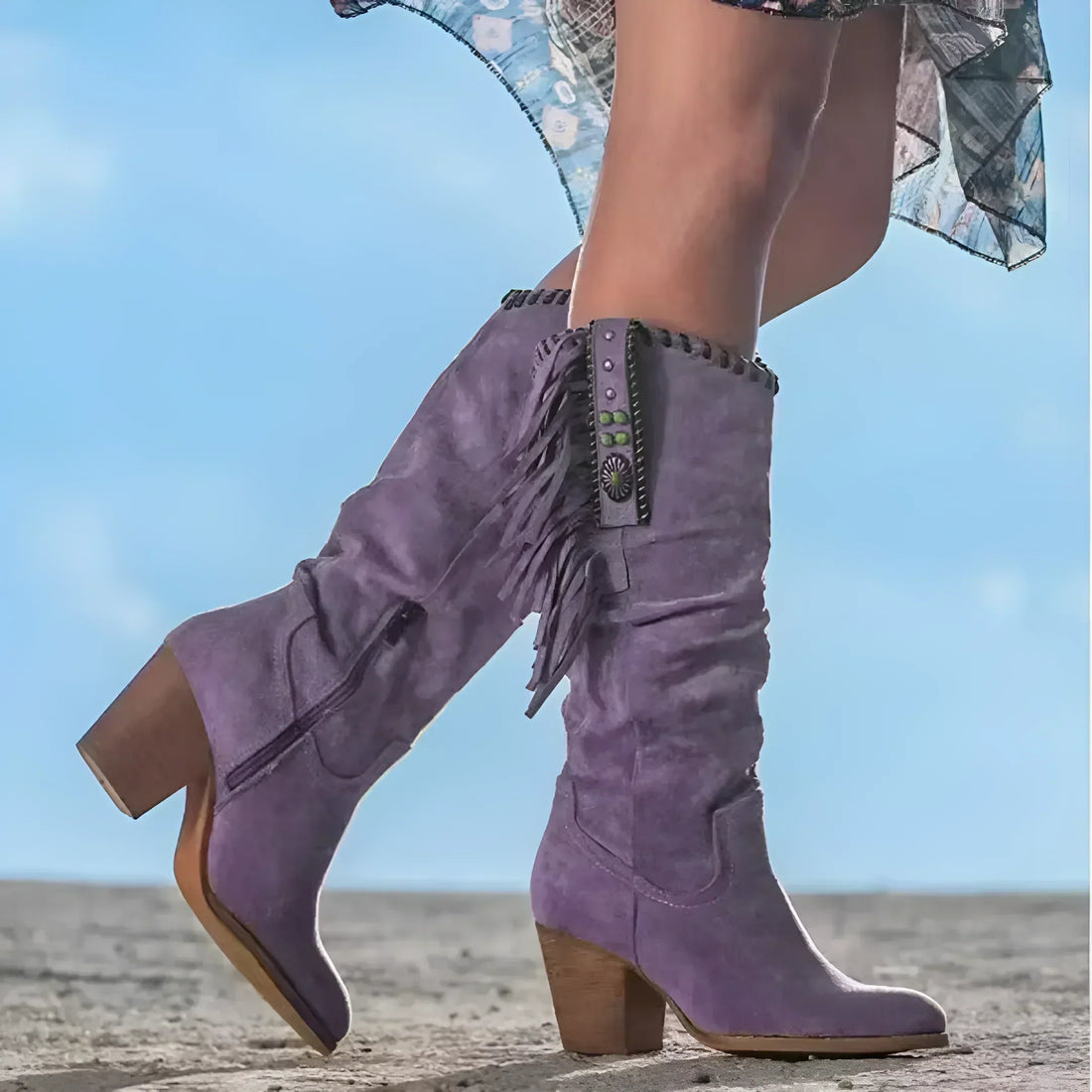 HARLOW | Classic Western Fringe Boots