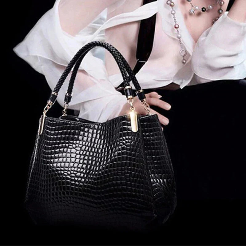 Isabella Timeless Chic | Sleek Croc-Pattern Handbag