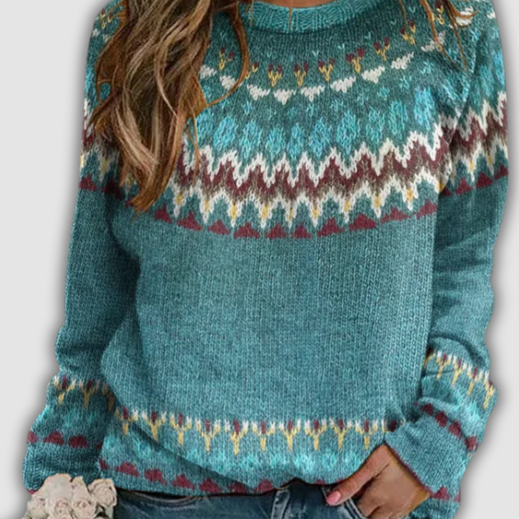 Alvara | Retro Sweatshirt with Wave Pattern