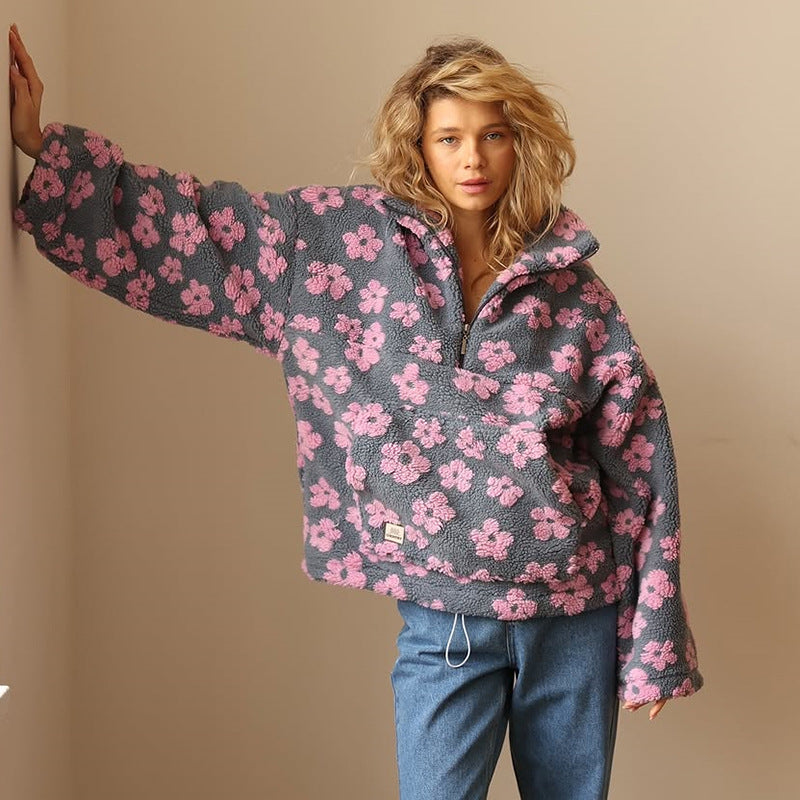 Modevera| Floral Fleece Jumper
