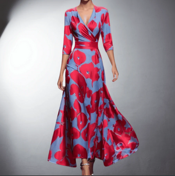 Zoe | Classic Floral V-Neck Maxi Dress