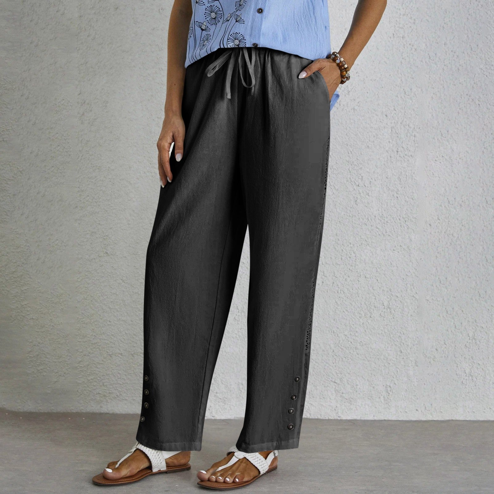 Selena | Easy Buttoned Pants