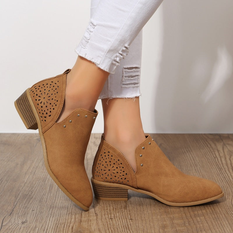 Camden | Low Cut Perforated Ankle Boots