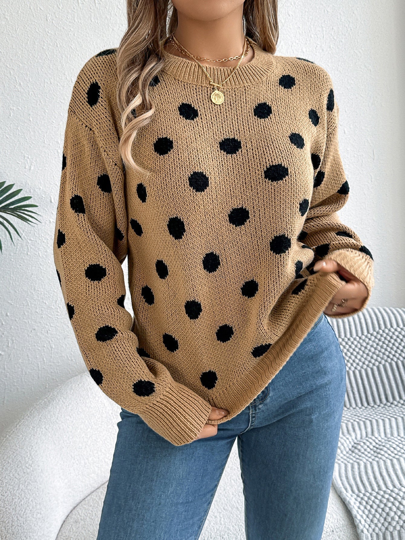 Nathalie | Polka Dot Knit Sweater