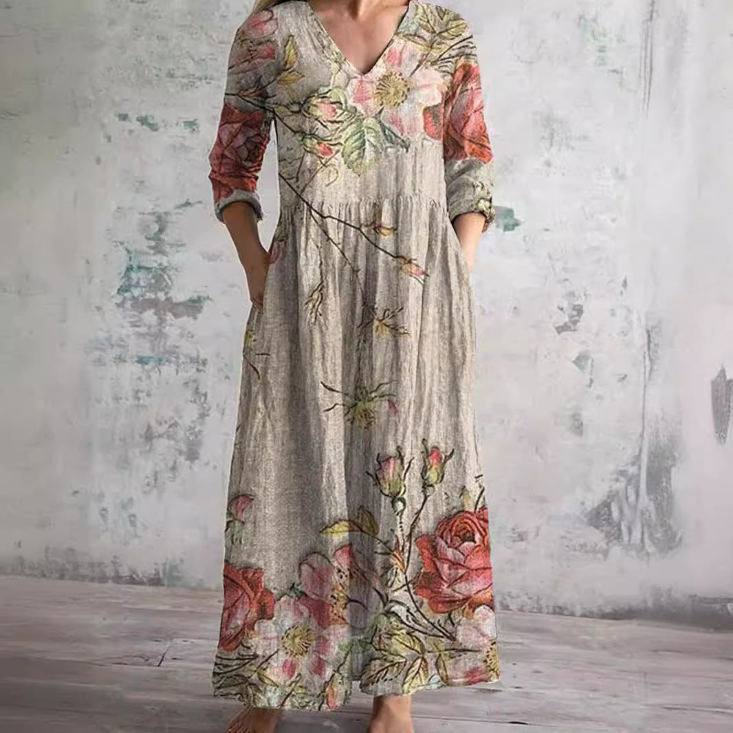 Margot | Vintage Floral Maxi Dress