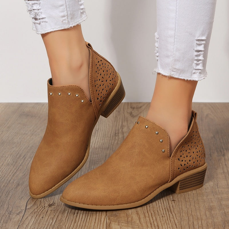 Camden | Low Cut Perforated Ankle Boots