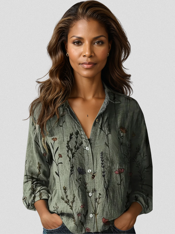 SARAH RETRO LONG-SLEEVE BLOUSE