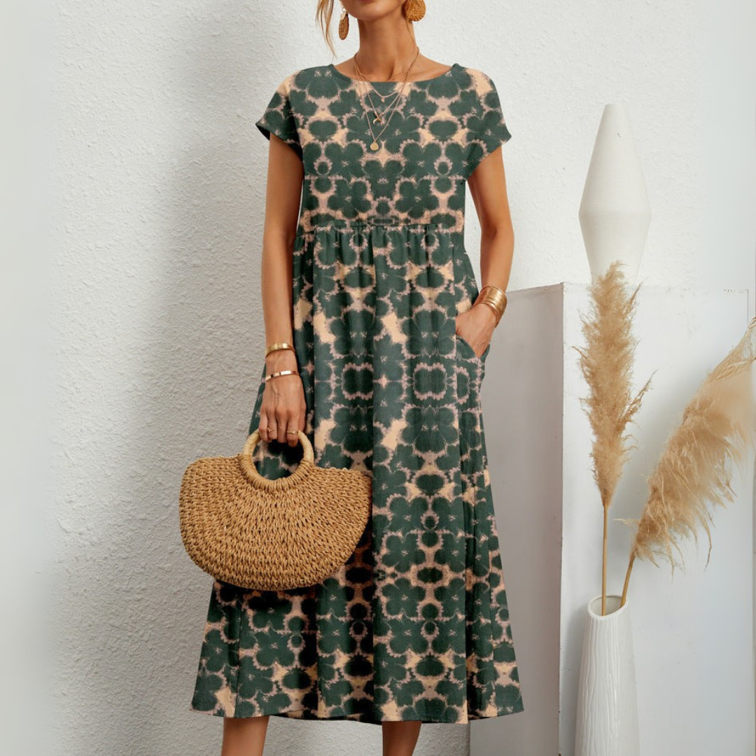 Ivory | Floral Print Midi Dress