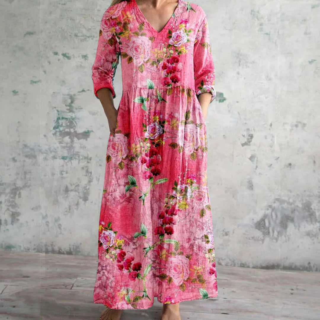 Helena | Vintage Floral Maxi Dress