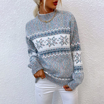 Sienna | Cozy Women's Snowflake Knitted Pullover