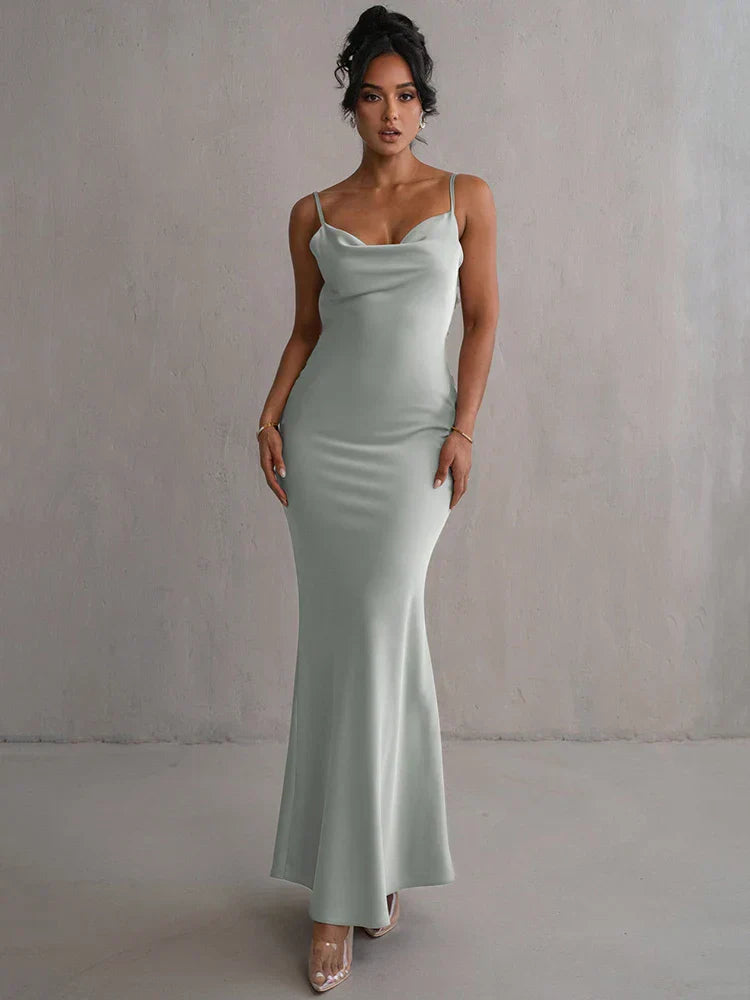 Pauline | Elegant Sultry Backless Maxi Dress