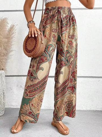 Olivia | Retro Floral Wide-Leg Trousers