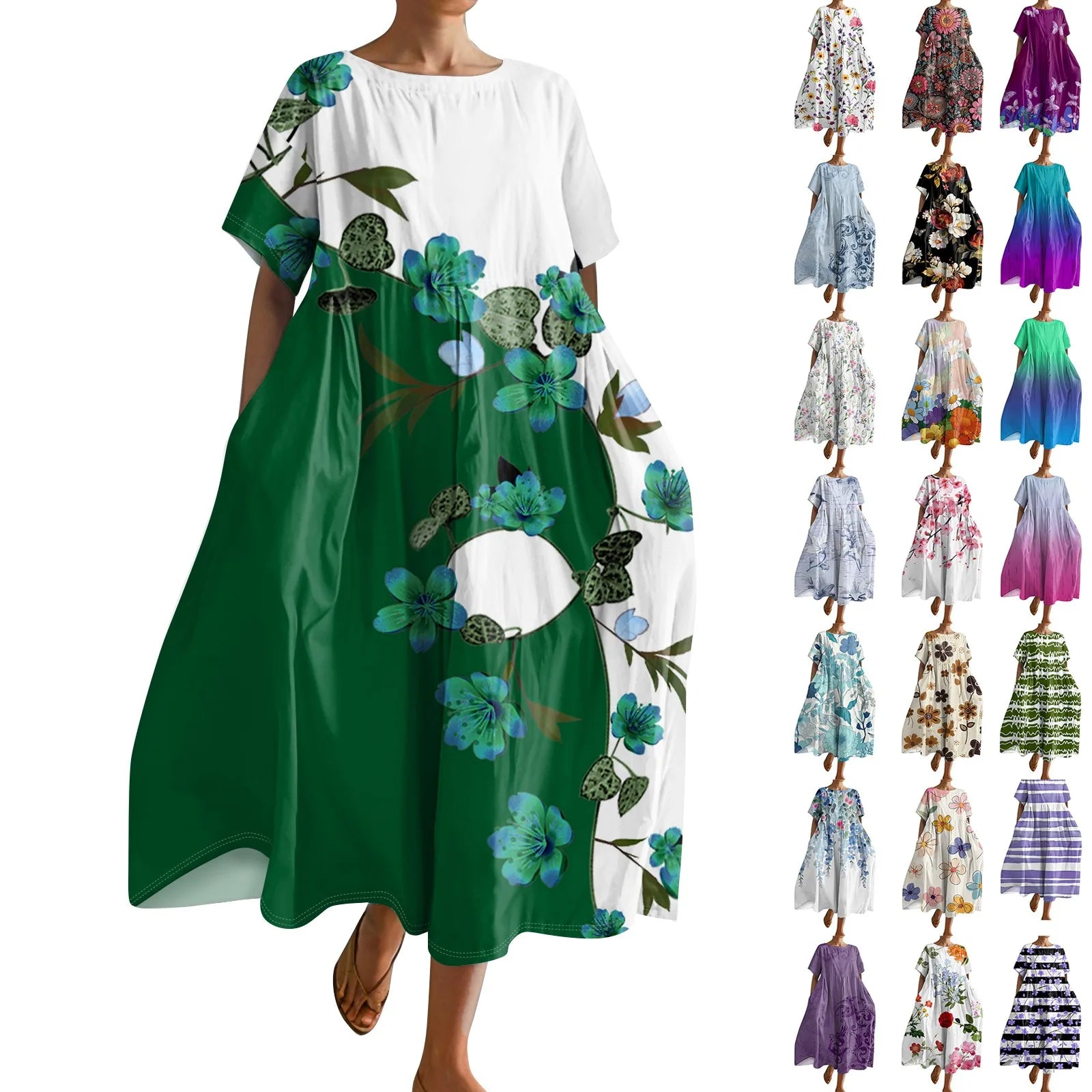 Marina | Chic Gradient Pocket Maxi Dress