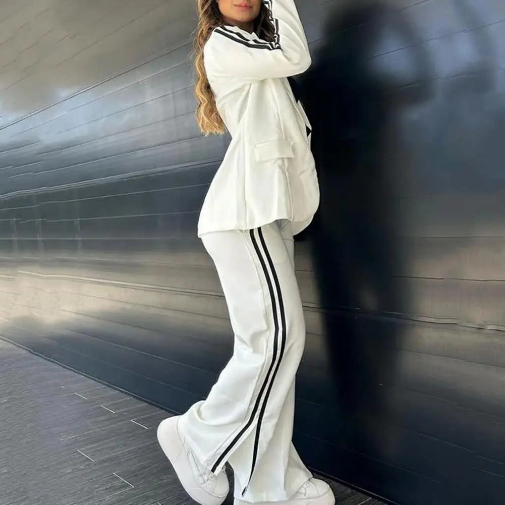 Abigail | Chic Notched Lapel Blazer & Wide Leg Pant Suit Set