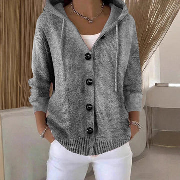 Aurelia | Women’s Hooded Knit Button Sweater