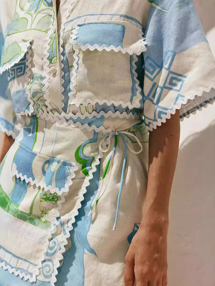 Sophia | Chic Vintage Tops and Mini Skirts Set